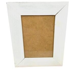Distressed Wood Photo Frame White Holds 5 X 7" Photo Farmhouse Chic Rustic